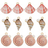 24Pcs 3 Styles Baking Paint Alloy Pendants FIND-SC0023-36-1