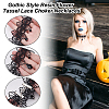 4Pcs Gothic Style Resin Flower Tassel Lace Choker Necklaces NJEW-UN0001-60-4
