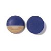 Two Tone Wood Grain Frosted Imitation Leather Style Resin Cabochons LS-RESI-G053-01D-1