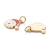 Real 18K Gold Plated Brass Enamel Charms KK-A154-10G-3