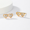 Fashionable and Versatile Heart Brass Stud Earrings IT0137-2