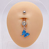 316L Surgical Stainless Steel Crystal Rhinestone Dangle Belly Rings WG83815-06-1