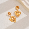 Vintage Alloy Heart Dangle Stud Earrings BF4834-2