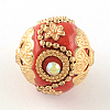Handmade Indonesia Rhinestones Round Beads IPDL-R033-27E-2