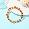 Natural Amber & Non-magnetic Synthetic Hematite Beaded Stretch Bracelets for Women Men BJEW-JB13737-1