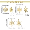 3Pcs 3 Styles Brass Pave Clear Cubic Zirconia Pendants KK-YW0003-79G-3