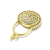 Rack Plating Brass Micro Pave Cubic Zirconia Pendants KK-D359-08G-2