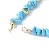 Brass Hexagon & Natural Dyed Howlite Chip Beaded Bracelet Making KK-F892-17G-2