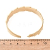 304 Stainless Steel Leaf Open Cuff Bangles for Women SA-CBABC9E-03G-3