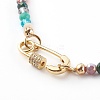 Brass Micro Pave Clear Cubic Zirconia Pendant Necklaces & Bracelets Jewelry Sets SJEW-JS01189-11