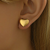 Romantic Smooth Heart 201 Stainless Steel Stud Earrings JJ3371-1-3