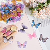60Pcs 12 Styles 3D Gauze Butterfly Ornament Accessories FIND-SP0020-64B-3