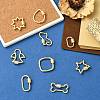 9Pcs 9 Styles Brass Micro Pave Clear Cubic Zirconia Screw Carabiner Lock Charms KK-CJ0004-25-5