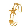Ocean 304 Stainless Steel Starfish Turtle 2-Strand Cuff Bangles for Women WGE47DB-01-4