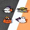 4Pcs 4 Styles Halloween Enamel Pins JEWB-FS0001-06-9