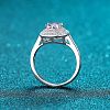 Rhodium Plated 925 Sterling Silver Micro Pave 6.5x3.9mm Moissanite Finger Rings for Women WGCD3AD-14-3