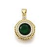Brass Micro Pave Cubic Zirconia Pendants KK-K401-31G-2
