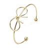 Bowknot Brass Cuff Bangles BJEW-D039-37C-G-1