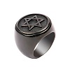 Star of David Pattern 304 Stainless Steel Finger Rings for Men FS-WGD55C6-19-2