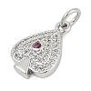 Brass Micro Pave Clear Cubic Zirconia Pendants KK-G522-53P-02-2