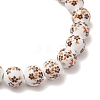 Handmade Flower Printed Porcelain Ceramic Beaded Stretch Bracelets BJEW-JB11910-02-4