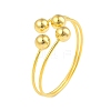 Round Brass Open Cuff Torque Bangles for Women BJEW-Z074-03G-1