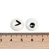 White and Black Flat Round Cartoon Resin Cabochons LS-CRES-Q009-01J-2