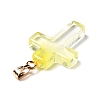 Two Tone Transparent Glass Pendants GLAA-A004-02G-3