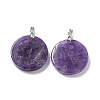 Natural Amethyst Pendants G-P491-04P-04-2