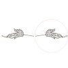 Brass Micro Pave Clear Cubic Zirconia Fishtail Head Pins BAPE-PW0002-10A-P-1