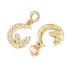 Alloy Crystal Rhinestone European Dangle Charms AL-CBAC2D3-10G-2