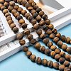 Natural Frosted Tiger Eye Round Bead Strands X-G-M064-10mm-02-5