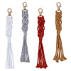 4Pcs 4 Colors Handmade Macrame Cotton Pendant Decoration HJEW-DR0001-11-1