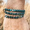 Natural Black Stome Beads Braided Bracelets XX5471-3
