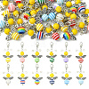 30Pcs Strip Resin & Dyed Synthetic Turquoise Bee Pendant Decoration HJEW-CJ00096-1