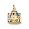 Brass Micro Pave Cubic Zirconia Charms KK-D431-058G-01-1