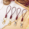 10Pcs 2 Colors Eco-Friendly Korean Waxed Polyester Cord Keychains KEYC-TA00034-5
