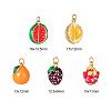 10Pcs 5 Style Fruit Theme Brass Enamel Pendants KK-LS0001-32-4