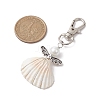 Angel Alloy & Wire Wrapped Natural Shell Pendant Decorations HJEW-JM02017-04-3