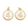 Brass Micro Pave Clear Cubic Zirconia Charms ZIRC-I052-16G-04-2