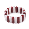 Two Tone Acrylic Column Beaded Stretch Bracelets for Women BJEW-JB10645-02-1