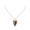 Heart Natural & Synthetic Gemstone Pendant Necklace NJEW-TA00066-6