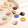 Cheriswelry 18Pcs 9 Colors Opaque Resin & Walnut Wood Pendants RESI-CW0001-17-5