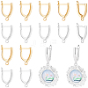20Pcs 2 Colors Rack Plating Eco-friendly Brass Hoop Earring Findings with Latch Back Closure KK-BBC0027-50-1