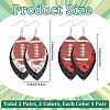2 Pairs 2 Colors Synthetic Leather Dangle Earrings EJEW-CL0001-01B-2