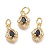 Brass Micro Pave Cubic Zirconia Pendants KK-P187-13-G-2