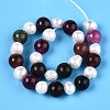 Dyed Natural White Jade Round & Natural Cultured Freshwater Pearl Grooved Potato Beads Strands PEAR-N019-04-3