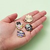 6Pcs 3 Style Japanese Style Print Alloy Enamel Pendants ENAM-YW0003-68-4