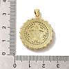 Rack Plating Brass Micro Pave Cubic Zirconia Pendants X-KK-D088-03G-4