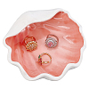 Shell Shaped Porcelain Jewelry Storage Trays for Rings AJEW-WH0077-077-1